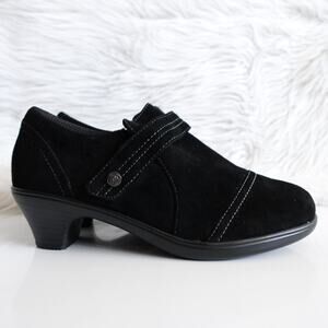Orthofeet Eva Women Low Heels 2" Black Bootie Ankle Boot Comfort Shoe 9.5D Wide